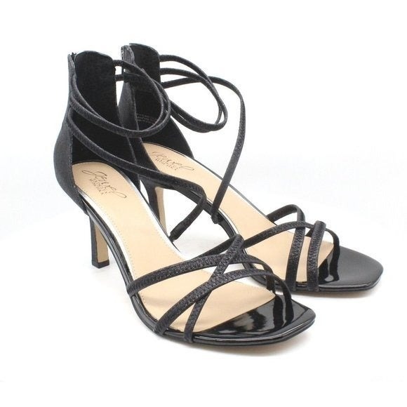 M090 M US Jewel Badgley Mischka Womens MERYL Sandal black satin M090 M US Jewel Badgley Mischka Womens MERYL Sandal black satin